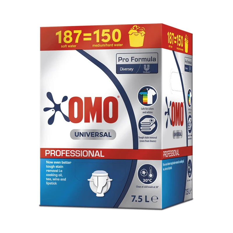 Omo lessive liquide biologique professional universal (blanc & couleurs) 7.5L