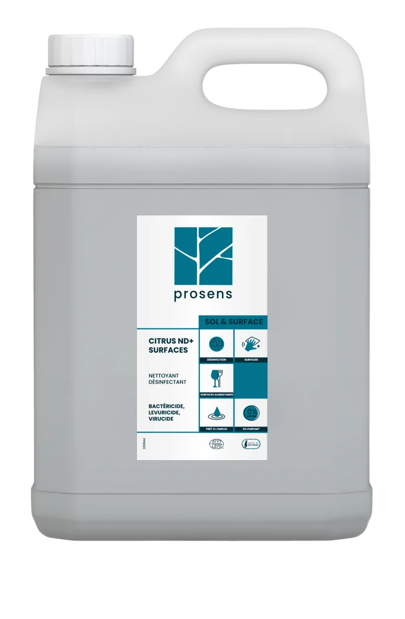 NETTOYANT DESINFECTANT MULTI SURFACES CITRUS ND+ ECOCERT 5L
