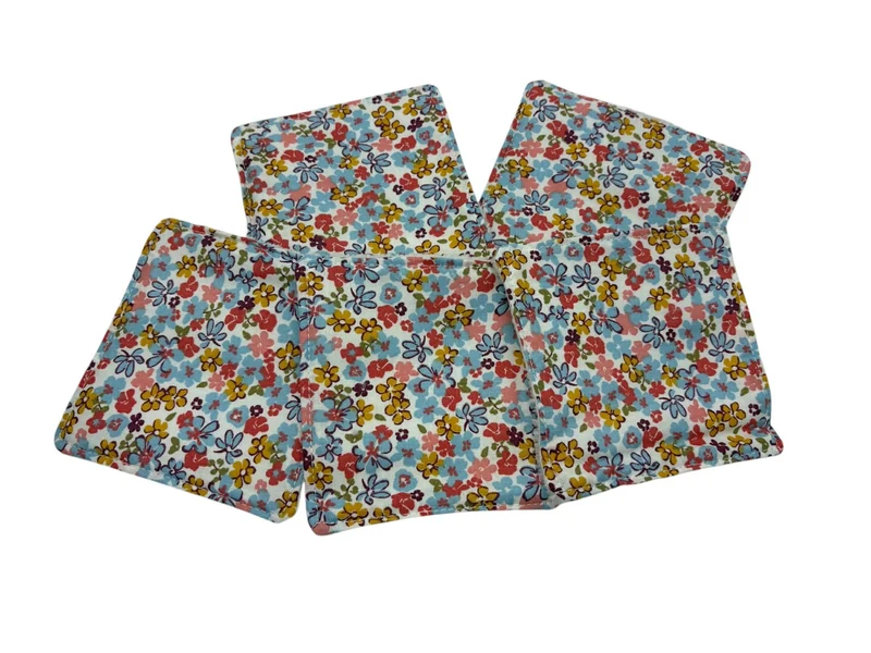 Lot de 5 lingettes lavables " Charme Fleuri"