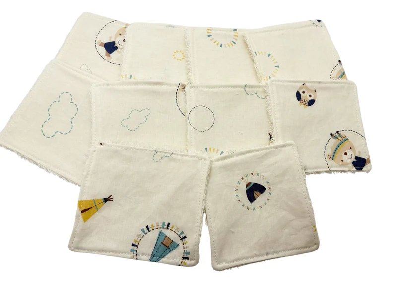 Lot de 5 lingettes lavables Ourson