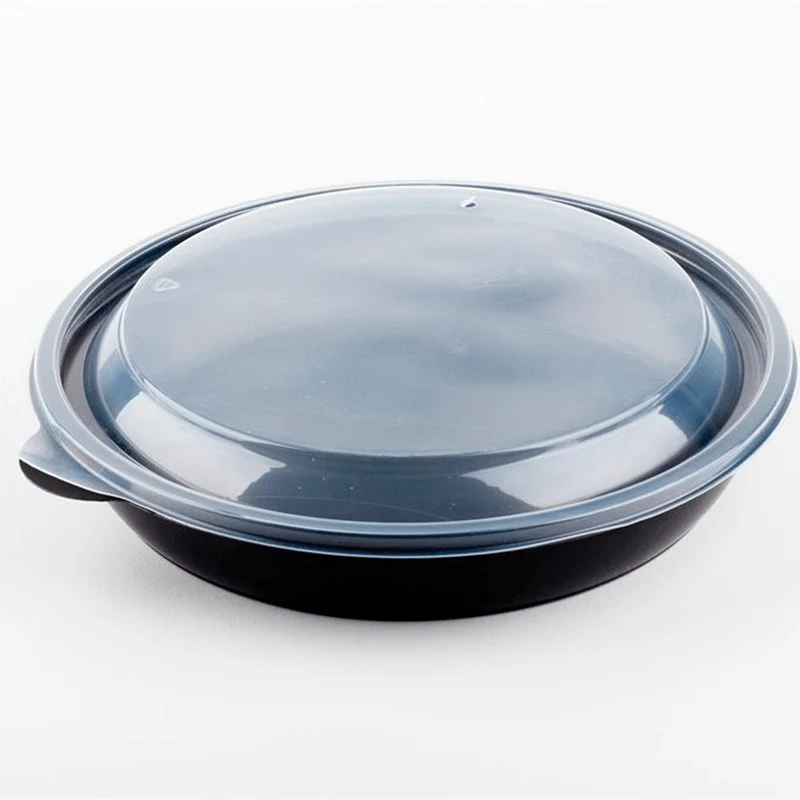 SABERT assiette noire Hot Ø23cm 1000ML avec couvercle (25pc)