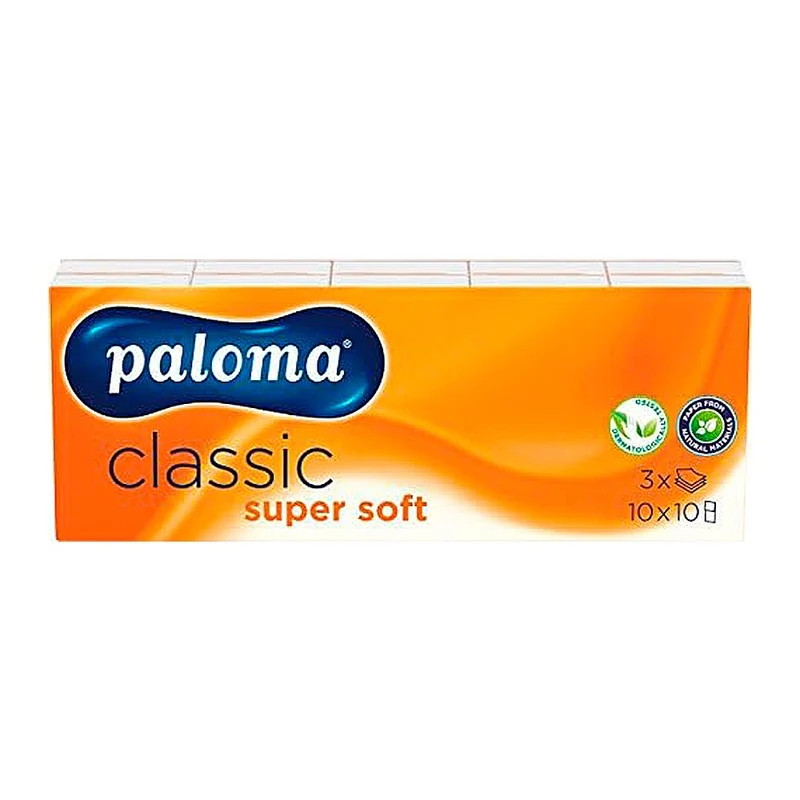 PALOMA - Mouchoir de poche en papier cellulose 3 plis 10x10 mouchoirs