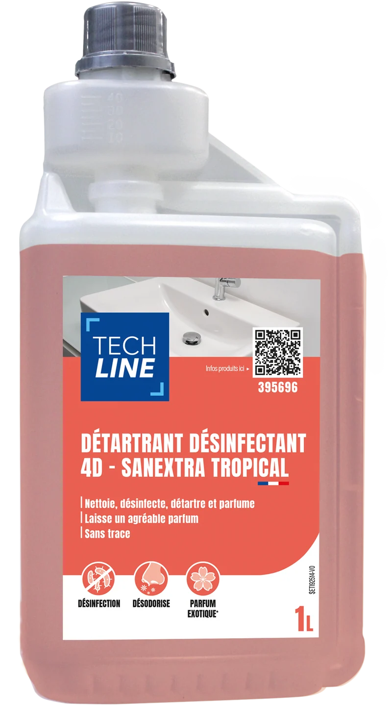 DÉTARTRANT DÉSINFECTANT SANITAIRES 1L TECHLINE DOSEUR