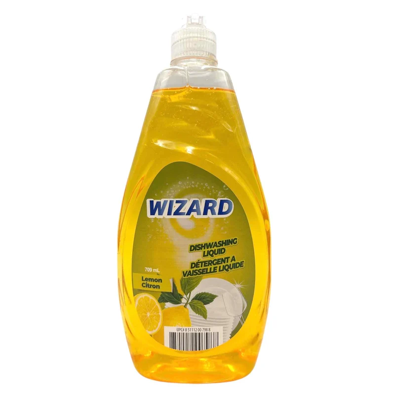 Wizard Lemon Scented Dishwashing Liquid, 709-ml