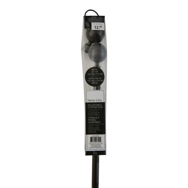 HomeStyles Metal Curtain Rod, 48-in to 86-in.