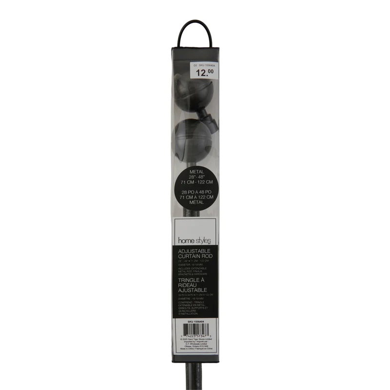 HomeStyles Metal Curtain Rod, 28-in to 48-in.