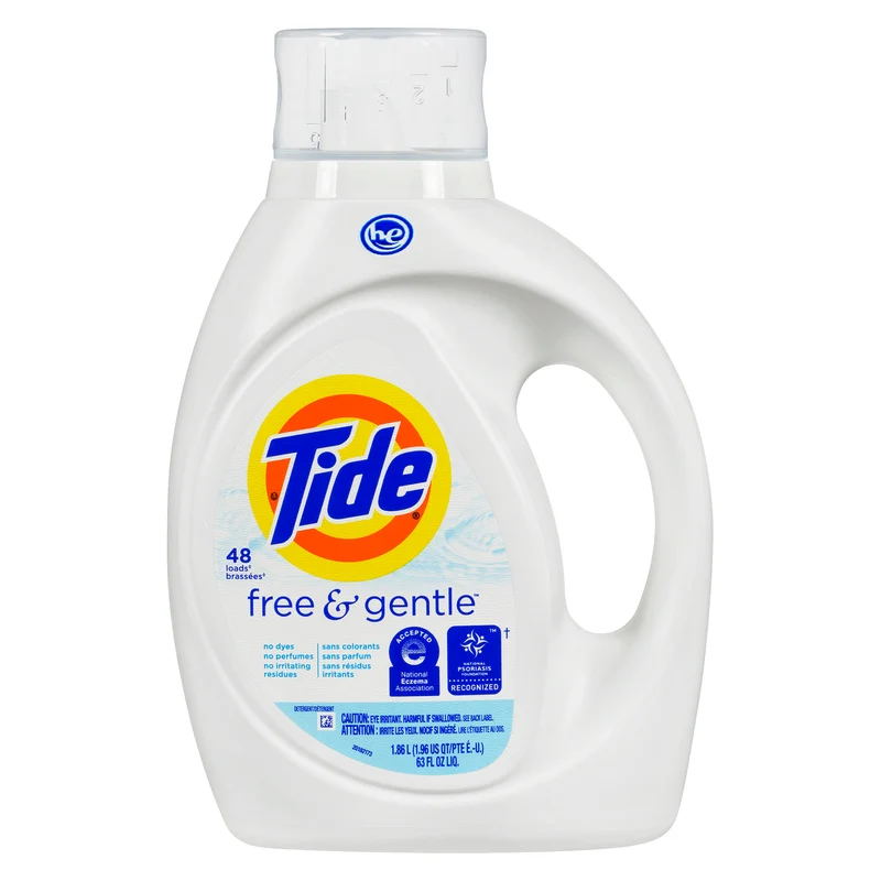 Tide Free & Gentle Liquid Laundry Detergent, 1.86 L