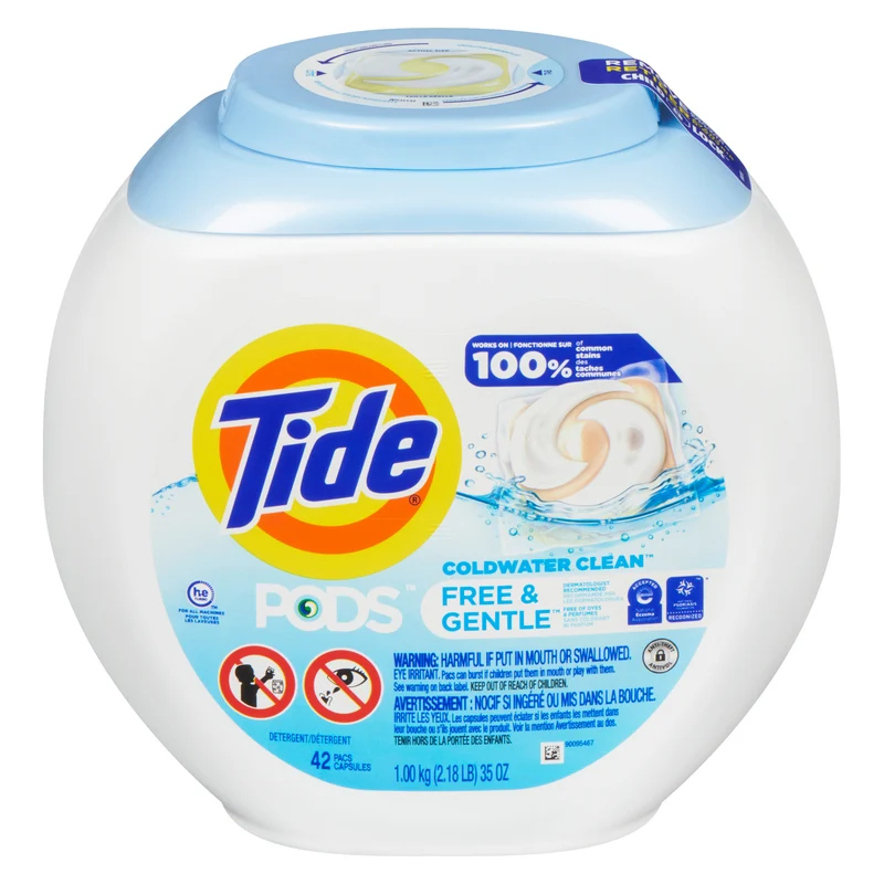 Tide Pods Laundry Detergent Free & Gentle Coldwater Clean, 49-Pack