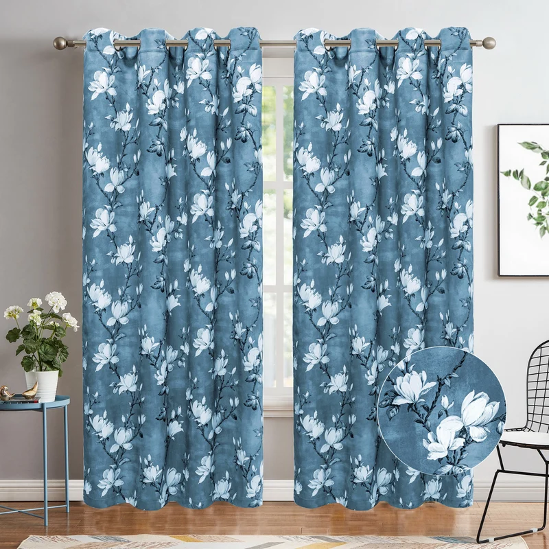 Printed Room Darkening Curtain with Grommets, 52-in x 84-in.
