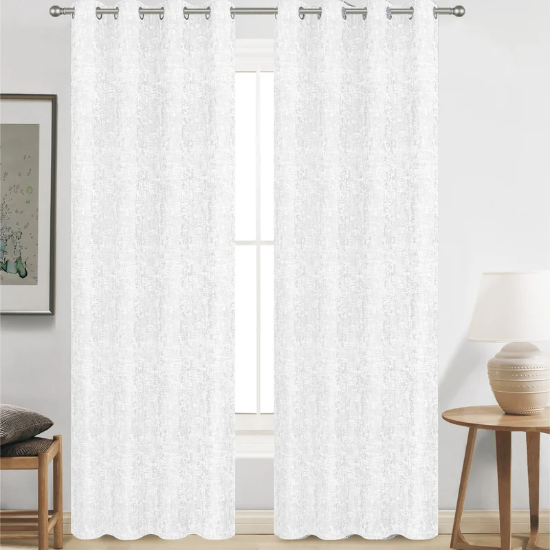 Jacquard Printed Curtain with Grommets, 54-in x 84-in.
