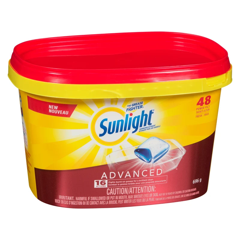 Sunlight Advanced Dishwasher Detergent Tabs, 48-Pack