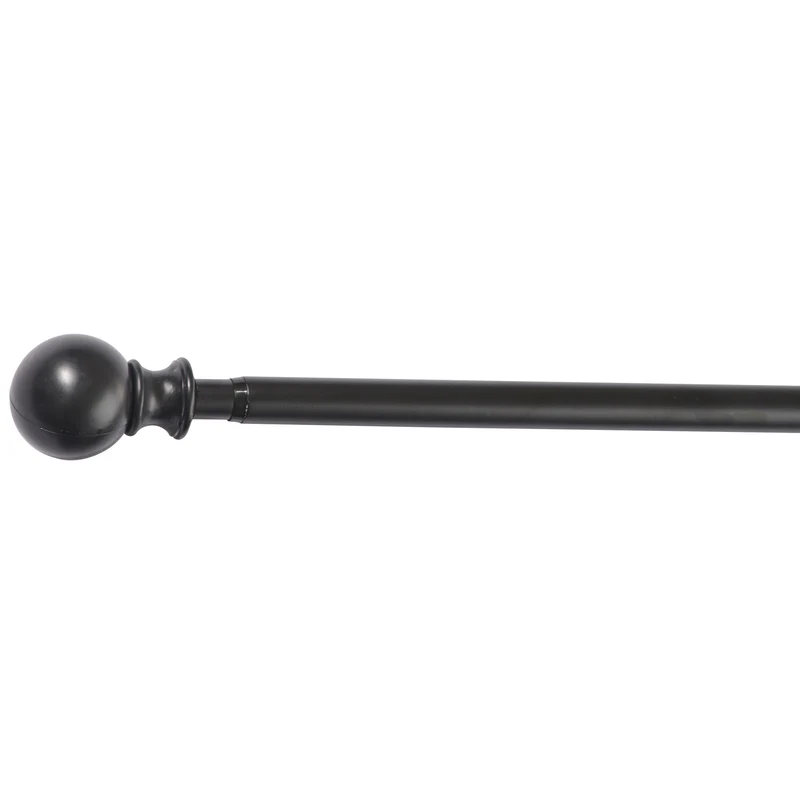 HomeStyles Adjustable Curtain Rod, Black, 48-in to 86-in