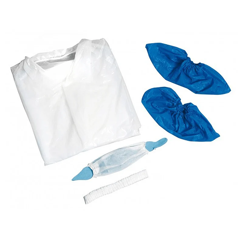 Kit visiteur : Blouse de protection, charlotte, masque & couvre chaussure (10Pc)