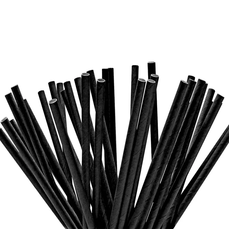 Pailles en carton noir 20cm - 250pcs