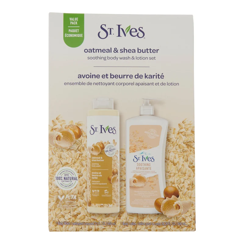 St. Ives Oatmeal & Shea Butter Body Wash & Lotion Gift Set