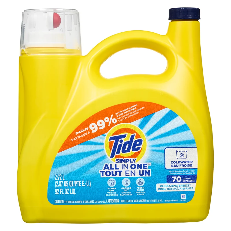Tide Simple All in One Laundry Detergent, Refreshing Breeze, 2.72 L