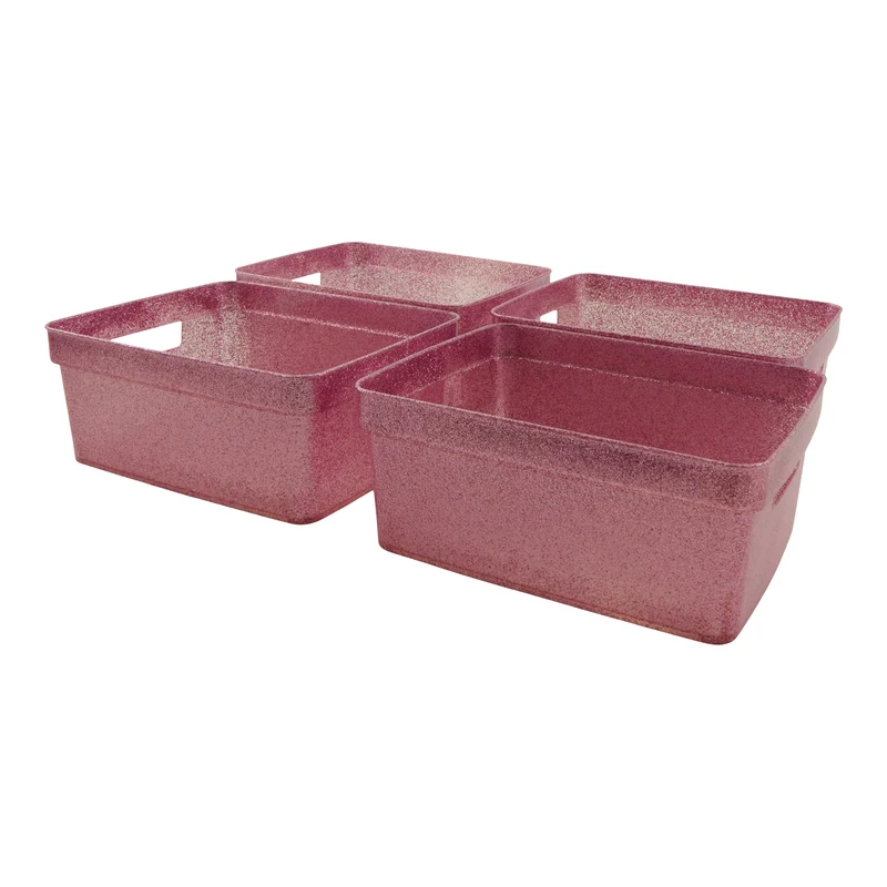Small Glitter Bins, 9.5-in x 4-in x 8-in, 4 Pack