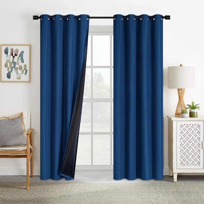 HomeStyles Blackout Jacquard Curtain with Grommets, 52-in x 84-in.
