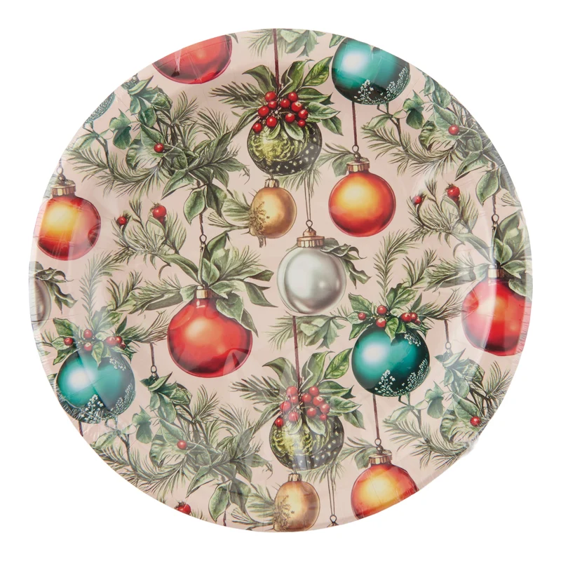 9-in Christmas Paper Plates, 10-Pack