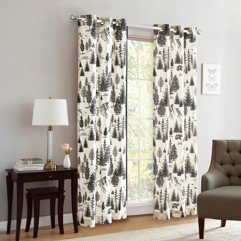 Coleman Printed Curtain with Grommets, 40-in x 84-in, 2 Pack