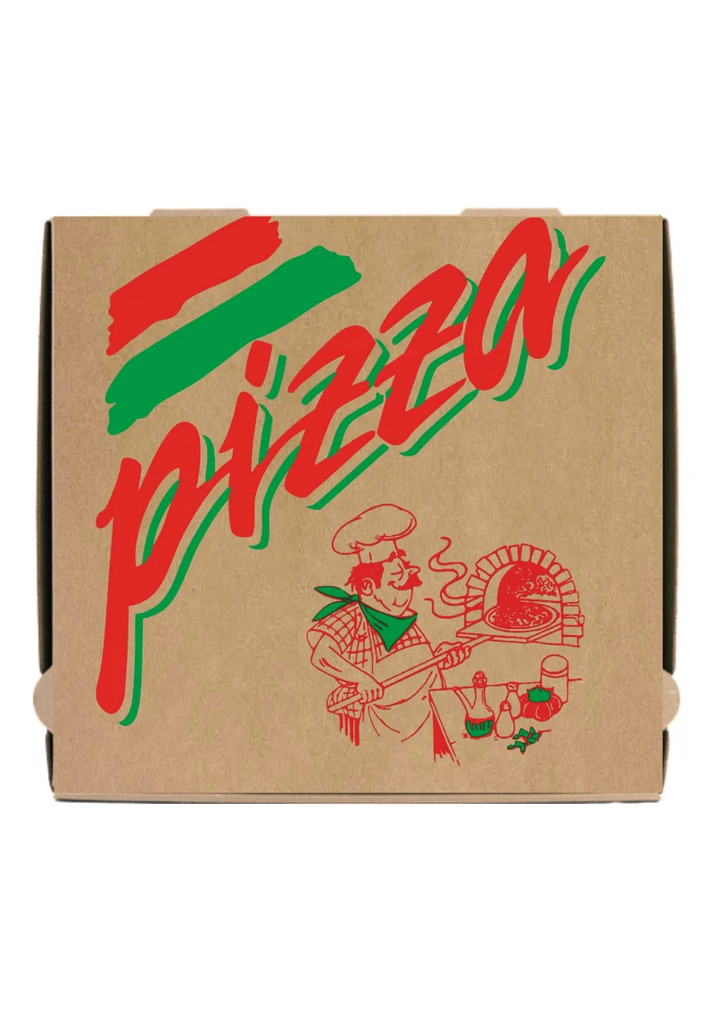 BOITE PIZZA CARTON 29X29X3,5CM BRUN X100