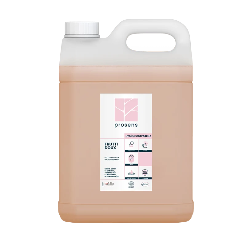 SAVON MAINS CORPS CHEVEUX SANS PARFUM FRUTTI DOUX ECOCERT BIDON 5L