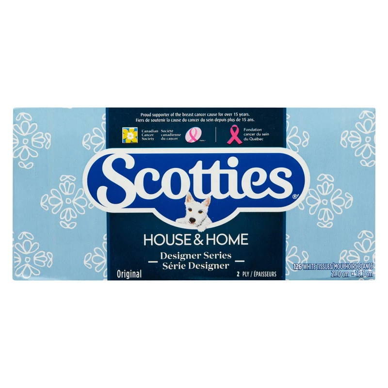 Scotties Original 2 Ply White Tissues, 126-Pack