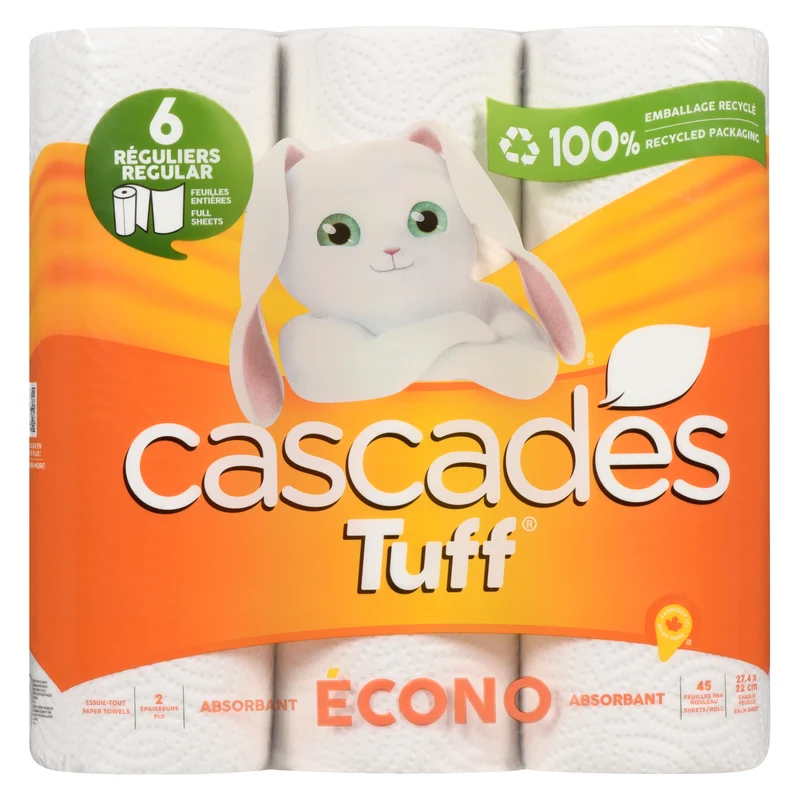 Cascades Tuff Econo 2-Ply Paper Towel, 6-Pack