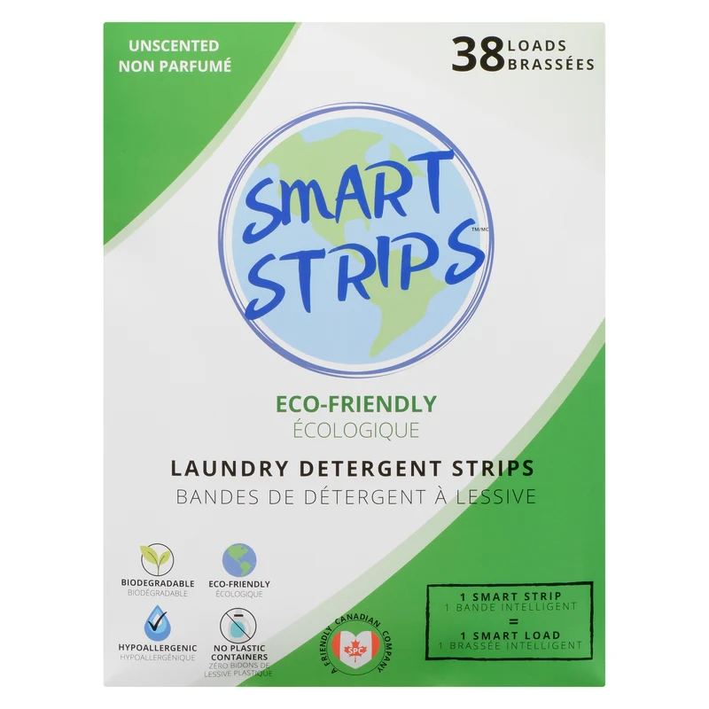 Smart Strips Laundry Detergent Strips, Unscented, 38 Loads