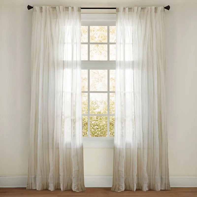Textured Sheer Rod Pocket Curtain, Assorted, 52-in x 84-in.