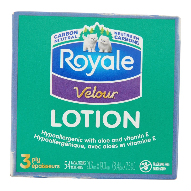 Royale Velour Lotion 3 Ply 54 Facial Tissues