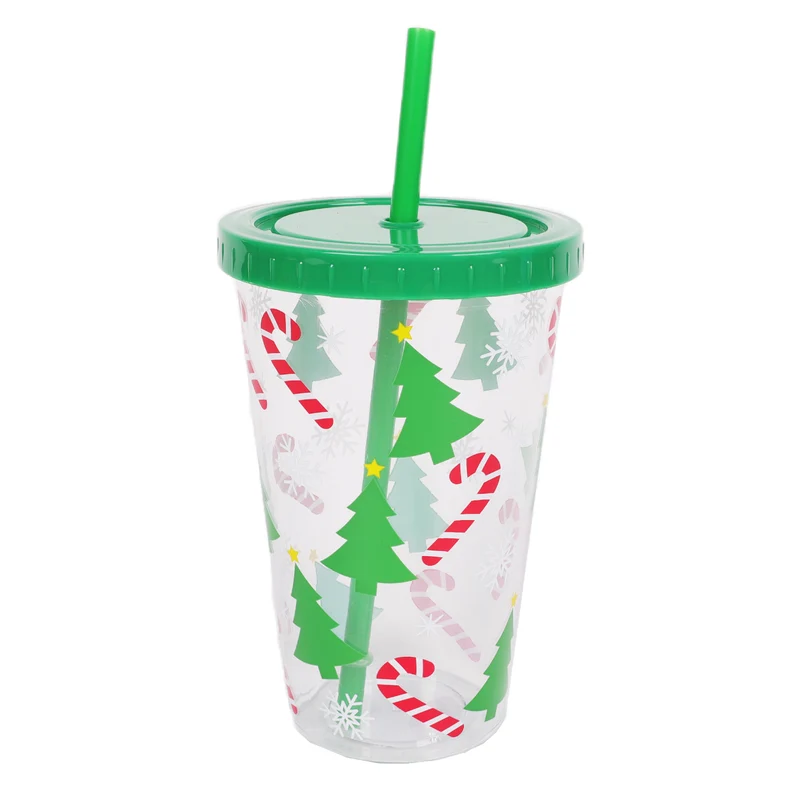 Giant Value Holiday Tumbler With Straw, 20-oz.