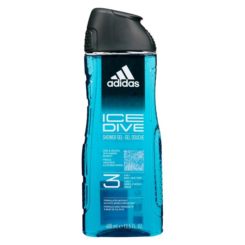 Adidas Shower Gel 3 in 1, Ice Dive, 400 ml