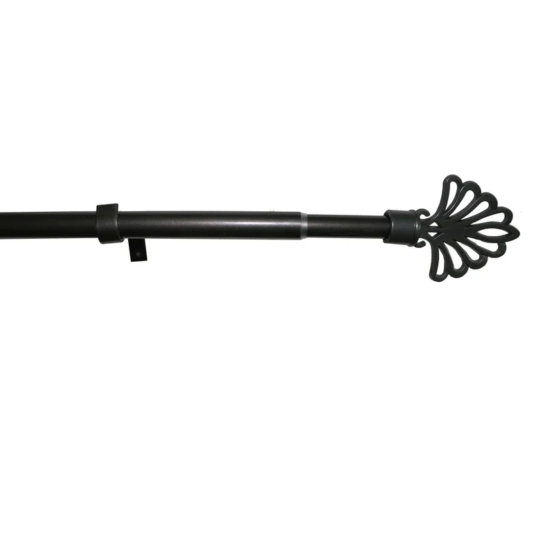 HomeStyles Adjustable Curtain Rod, Dark Grey, 48-in to 86-in.
