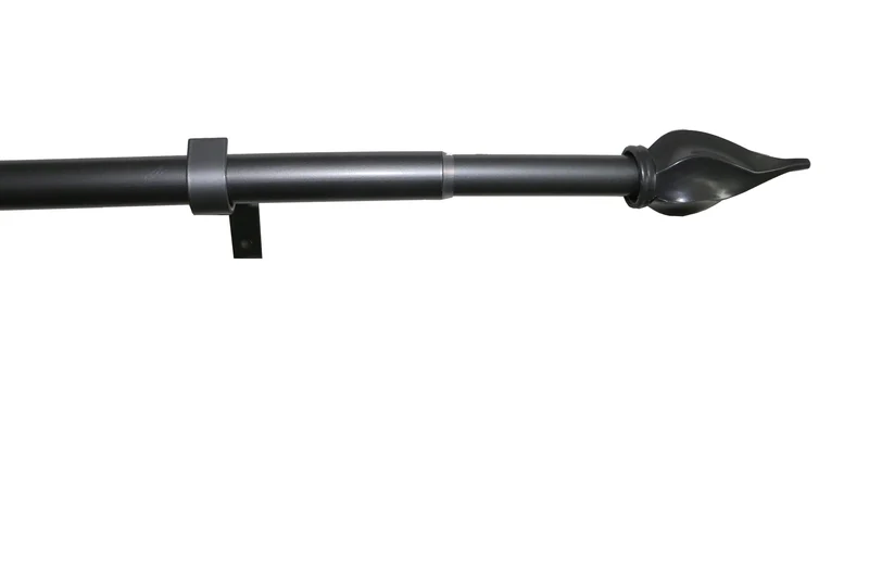 HomeStyles Adjustable Curtain Rod, Gun Metal, 66-in to 120-in.