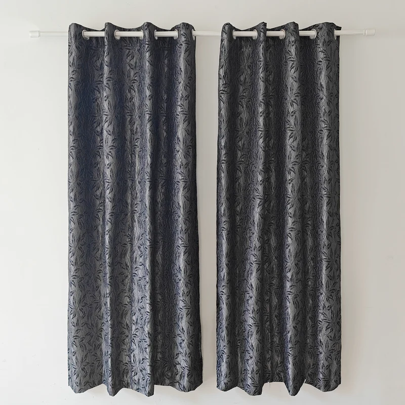 HomeStyles Metallic Jacquard Curtain with Grommets, 52-in x 84-in.