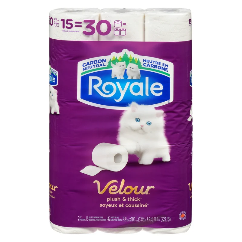 Royale Velour 2 Ply Bathroom Tissue, 15-Pack