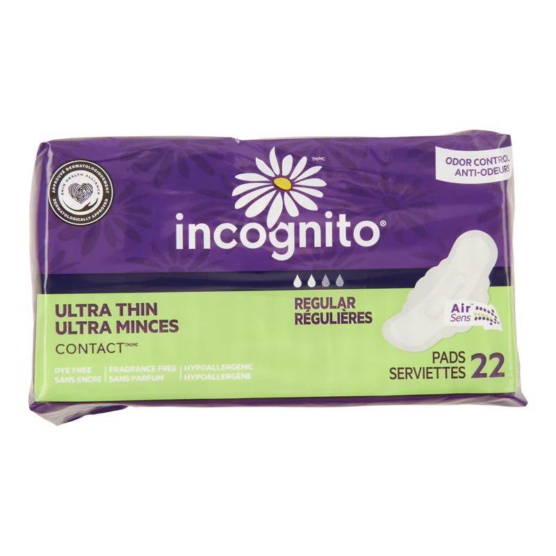 Incognito Contact Ultra Thin Pads, Regular, 22-Pack
