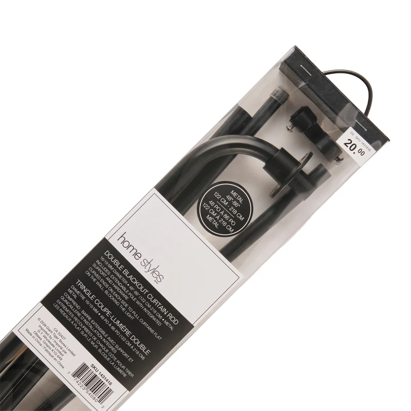 HomeStyles Double Blackout Curtain Rod, 48-in To 86-in.