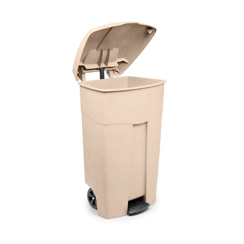 Conteneur mobile beige 125L avec pédale