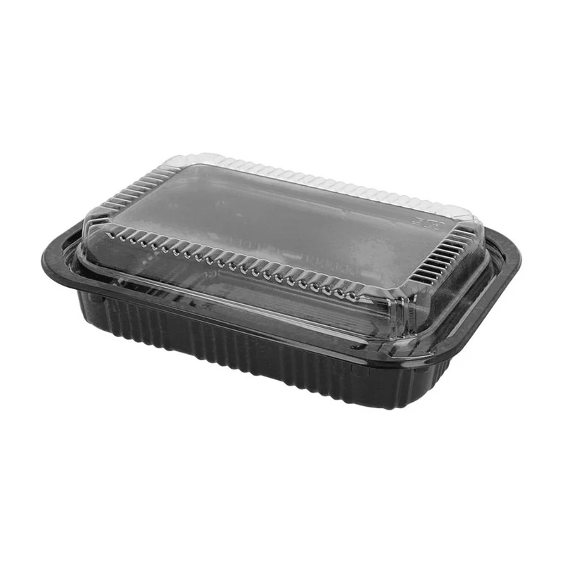 Raviers noirs en plastique PP avec couvercles 400/700CC - 100pc