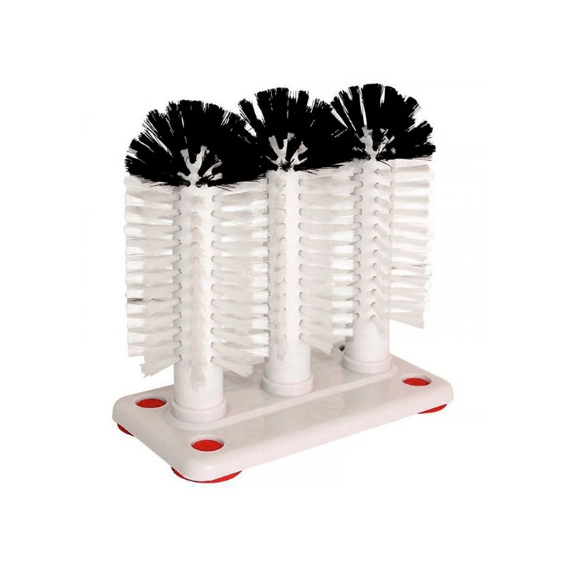 Brosse lave-verres triple professionnelle en nylon