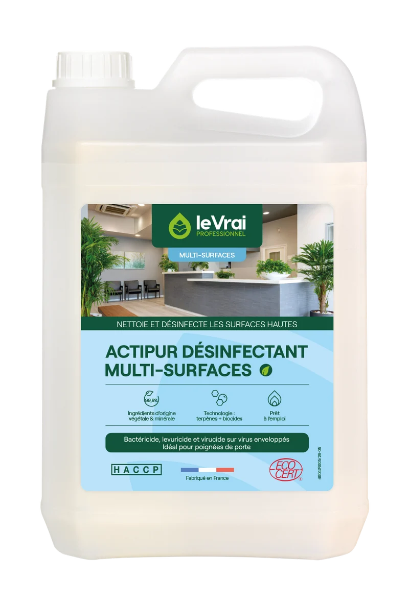 DETERGENT DESINFECTANT MULTI SURFACES ACTIPUR LE VRAI PROFESSIONNEL ECOCERT 5L