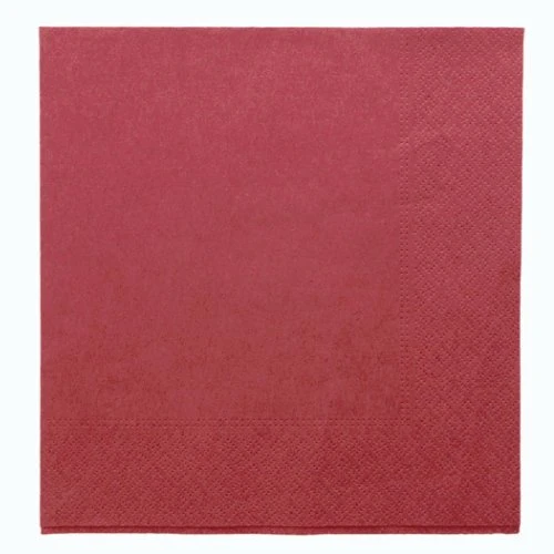 Serviette de table en ouate 40x40cm bordeaux 2 plis - 2000 pcs
