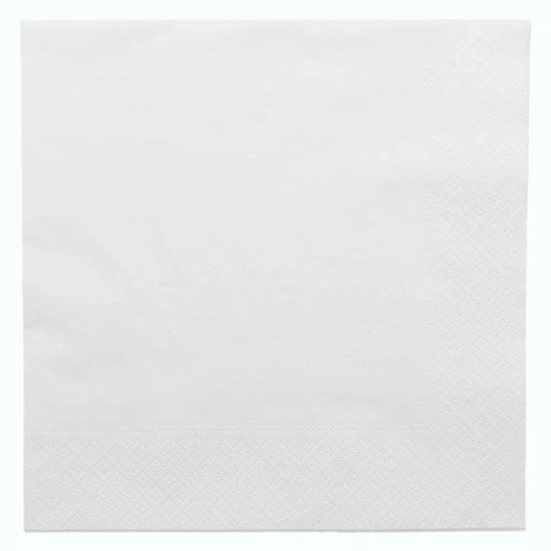 Serviette de table en ouate 40x40cm blanche 2 plis - 2000 pcs