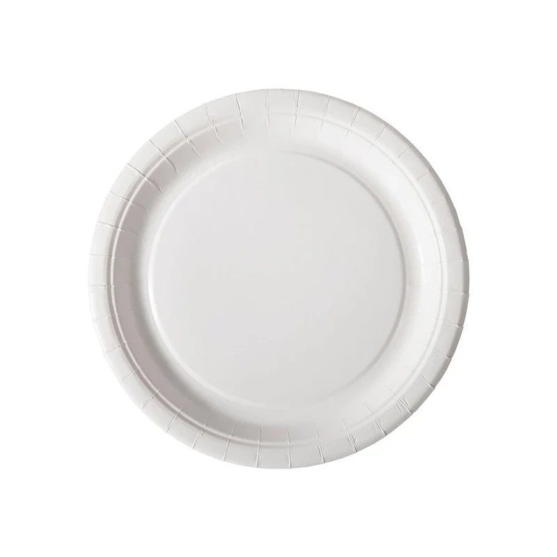 Assiette jetable en papier blanc Ø 22 cm - 100pc