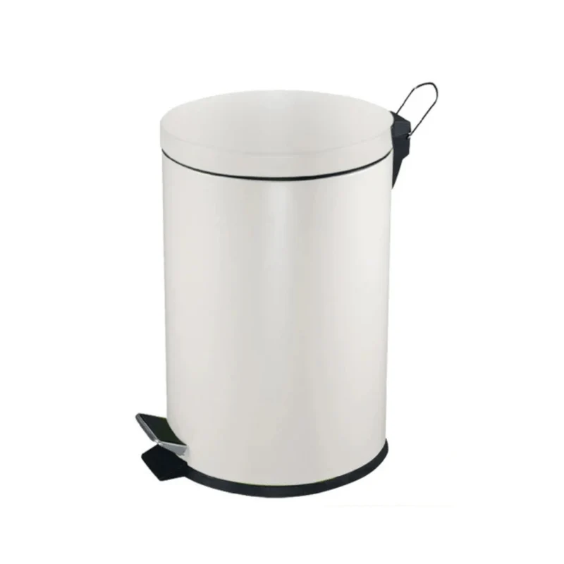 Poubelle à pédale 5L (blanche/ inox/ noir)