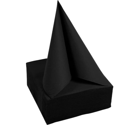 SERVIETTE 38X38 CM OUATE GAUFRÉE 2 PLIS NOIR X1200