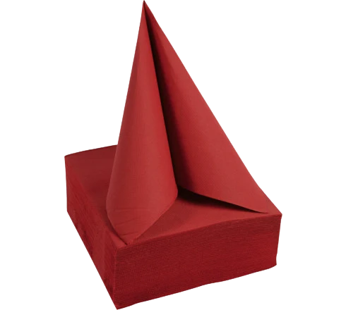 SERVIETTE 38X38 CM OUATE GAUFRÉE 2 PLIS ROUGE X1200