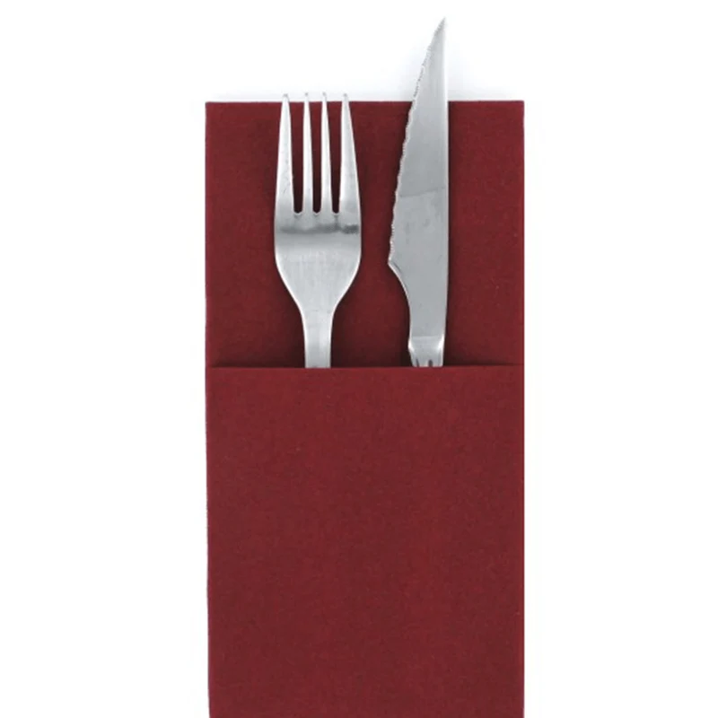 Serviette pochette airlaid 40x40cm bordeaux (1250pc)
